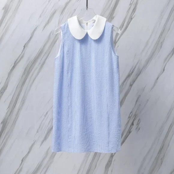 THOM BROWNE Blue Striped Casual Dress - Picture 3 of 9